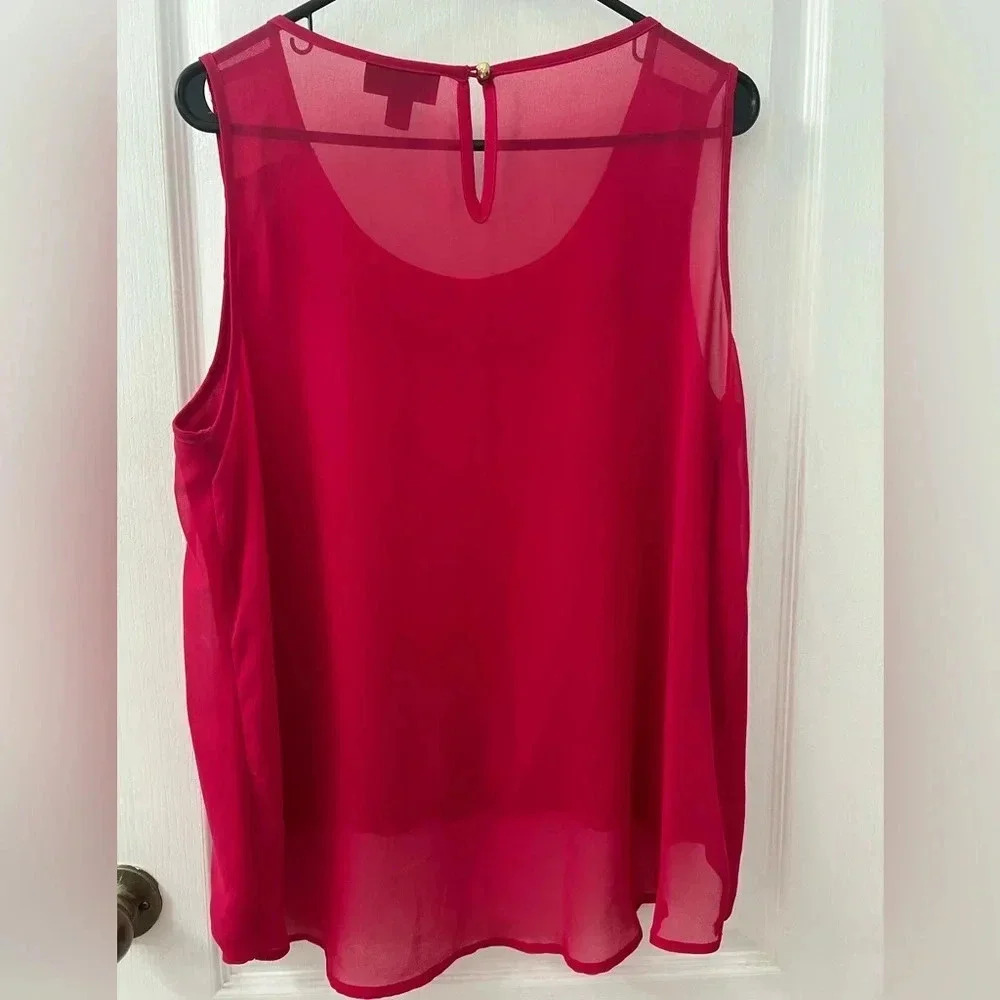 Thalia Sodi of Macy’s hot pink sleeveless blouse with colorful stud detail. - Picture 6 of 6